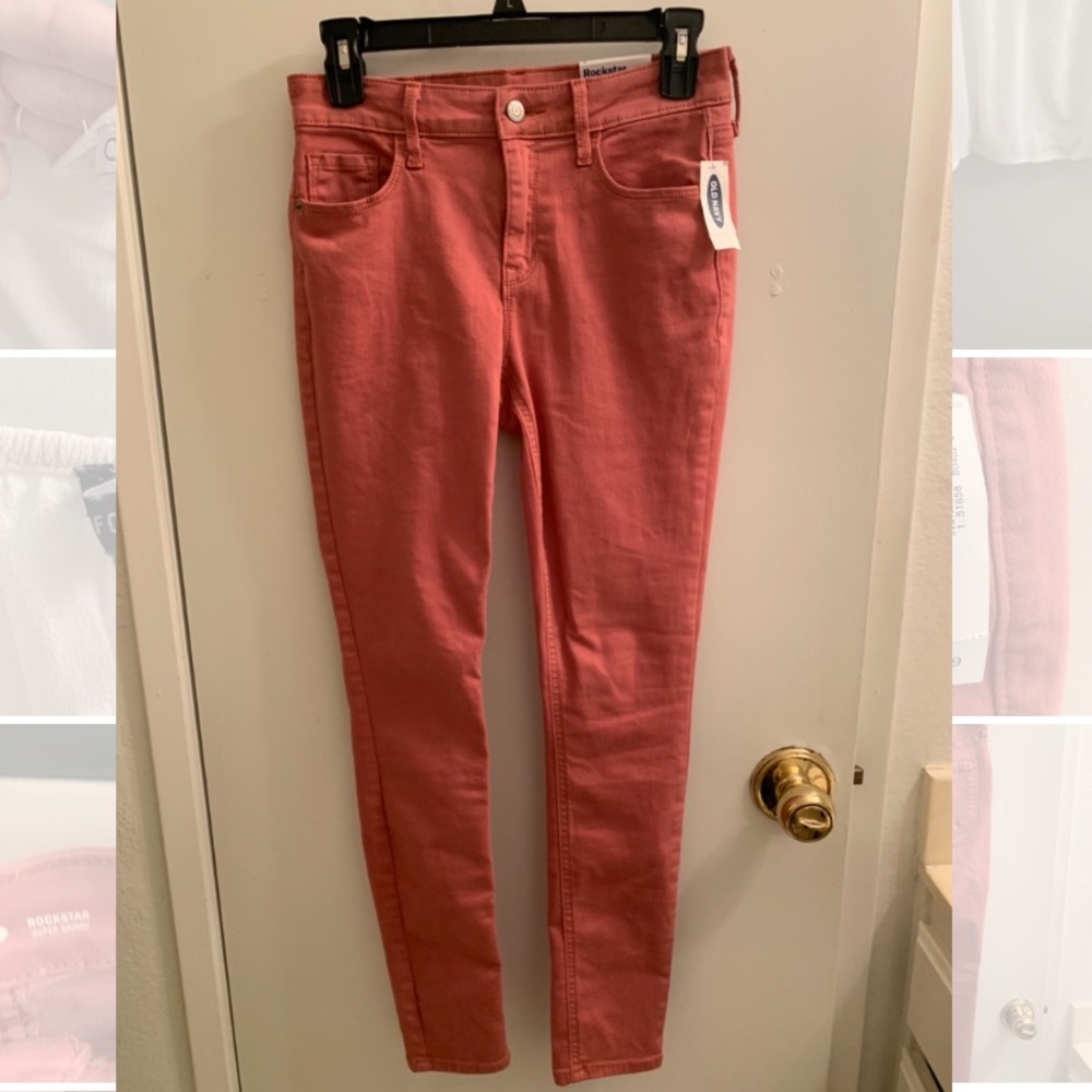Salmon Old Navy Rockstar super skinny jeans